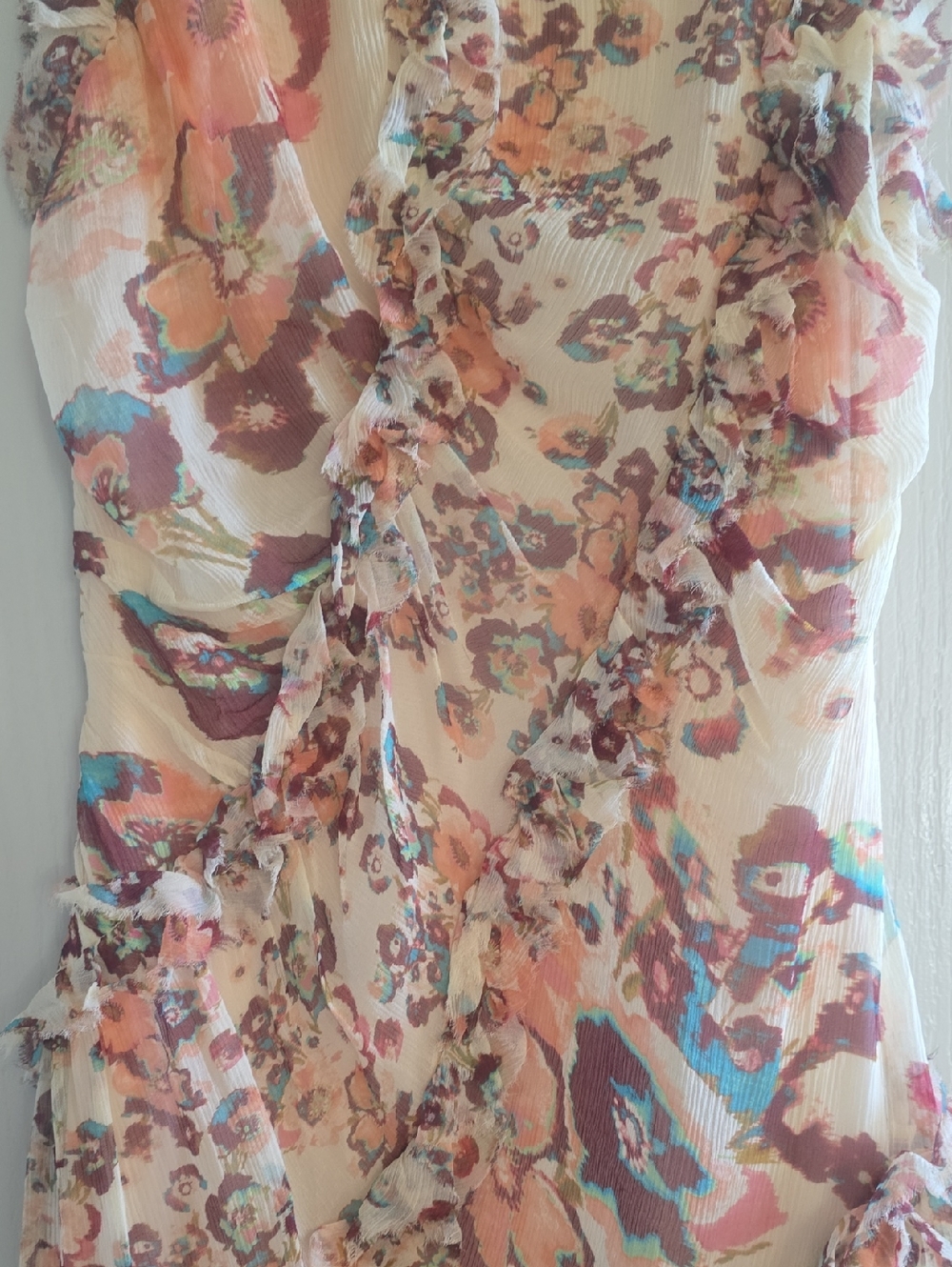Ulla Johnson Floral Ruffled Sleeveless Dress - Cream Multi - Picture 3 of 11